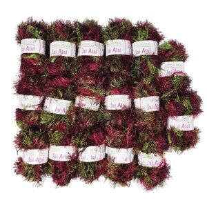 Lot of 17 Moda Dea Jai Alai Yarn Damson 6532 100% Polyester 50g 98yds Green Red